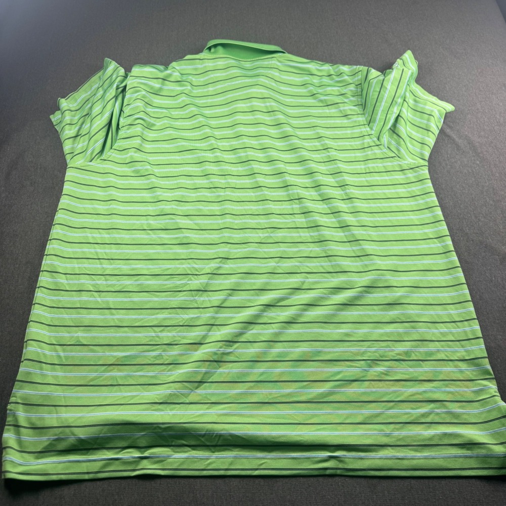 Under Armour Mens XL Lime Green Striped Golf Polo Shirt HeatGear Short Sleeve - Picture 9 of 10